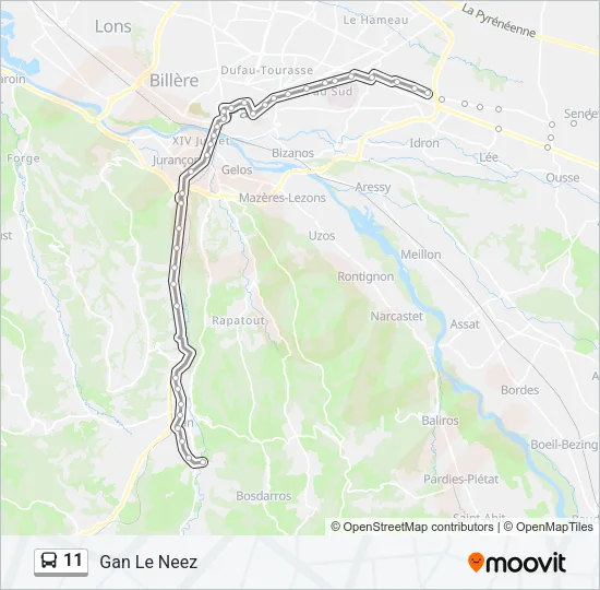 11 Bus Line Map