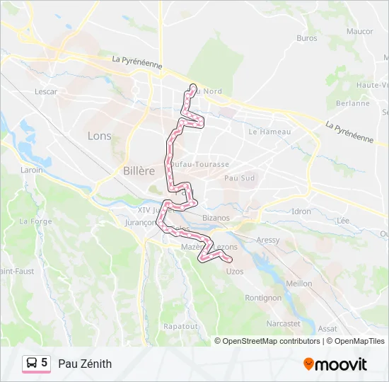 5 Bus Line Map