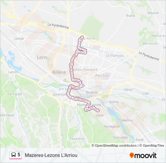 5 Bus Line Map
