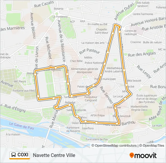 COXI Bus Line Map