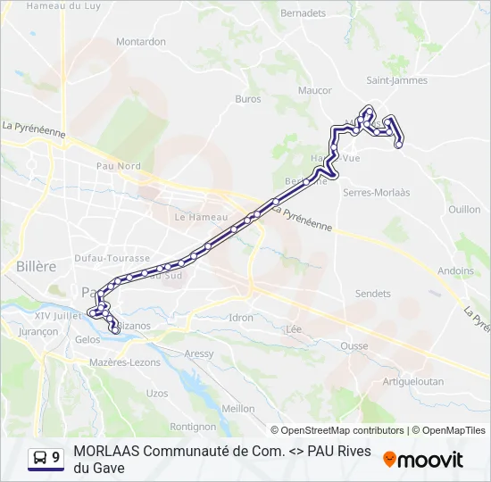 9 Bus Line Map