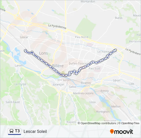 T3 Bus Line Map