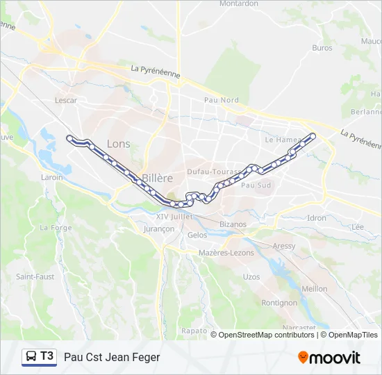 T3 Bus Line Map