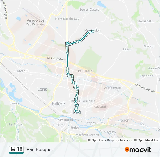 16 Bus Line Map