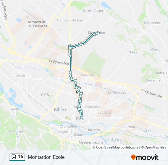 Mapa de 16 de autobús