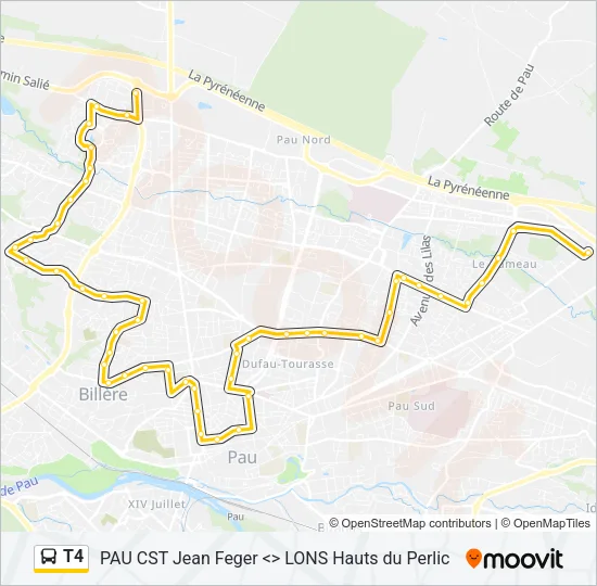 T4 Bus Line Map