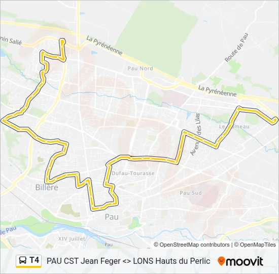 T4 Bus Line Map