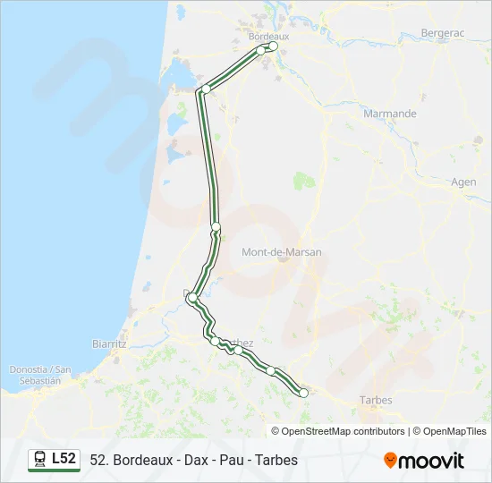 L52 Train Line Map