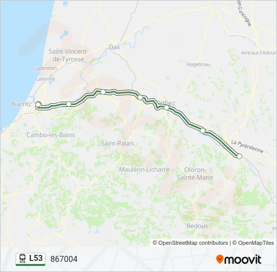 L53 Train Line Map