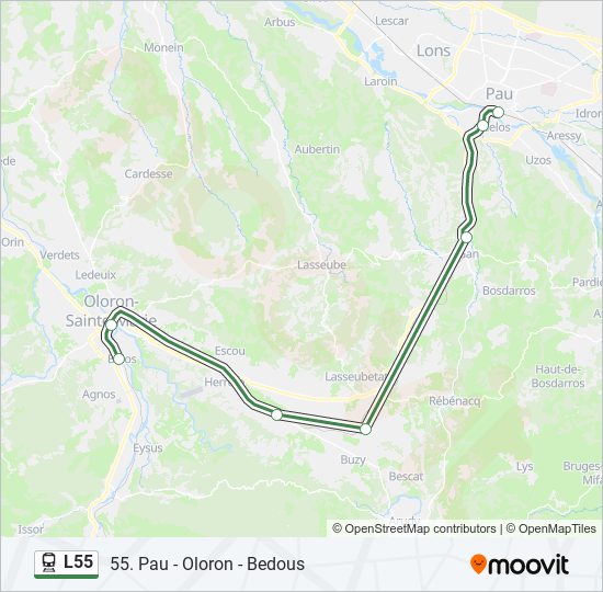 L55 train Line Map