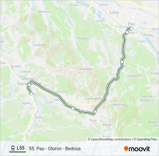 L55 Train Line Map