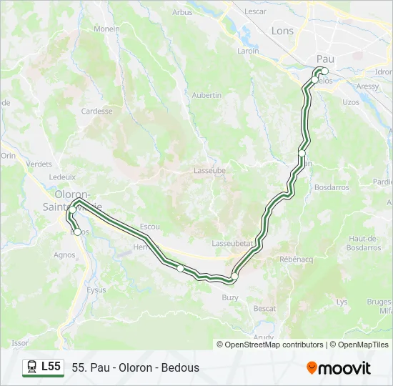 L55 Train Line Map