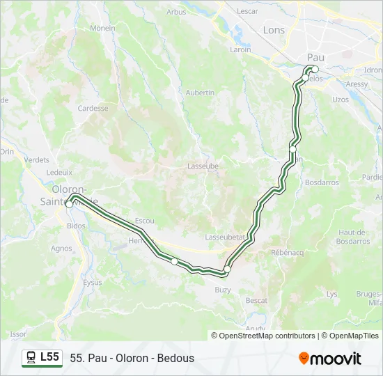 L55 Train Line Map