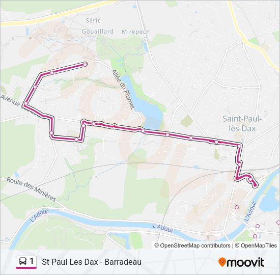 1 Bus Line Map