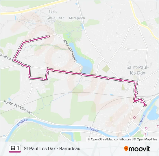 1 Bus Line Map