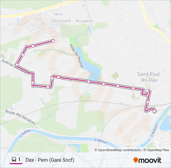 1 Bus Line Map
