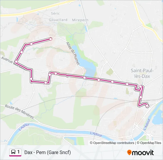 1 Bus Line Map