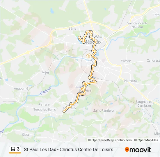 Plan de la ligne 3 de bus