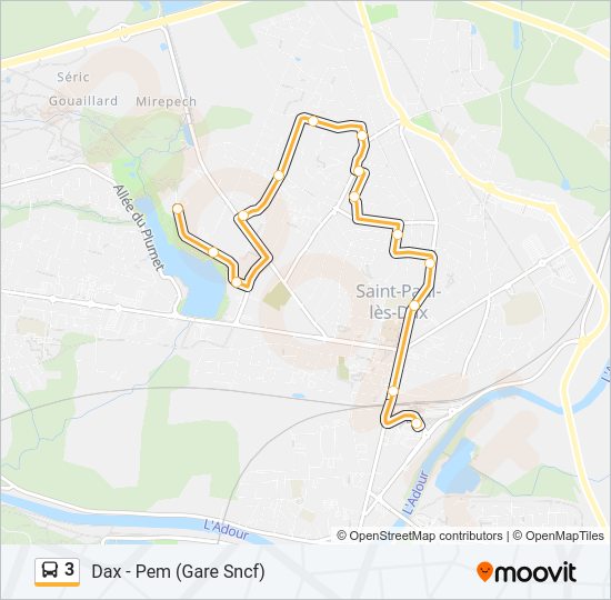 3 Bus Line Map