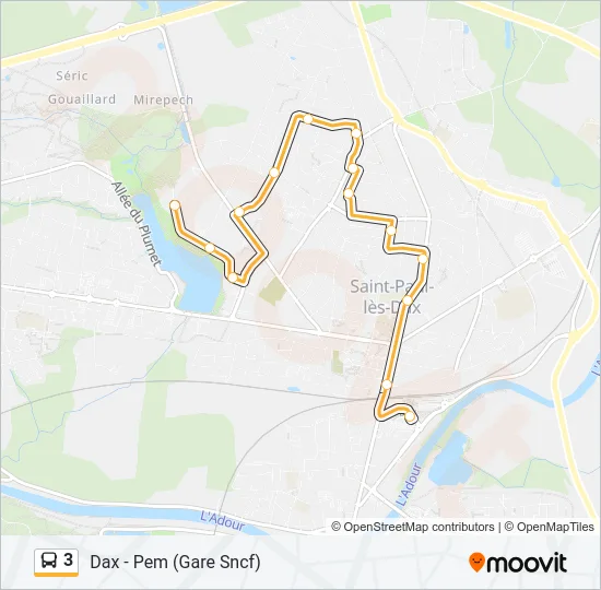 3 Bus Line Map