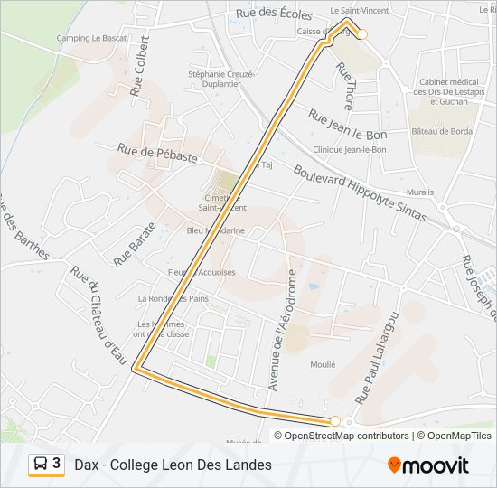 Plan de la ligne 3 de bus