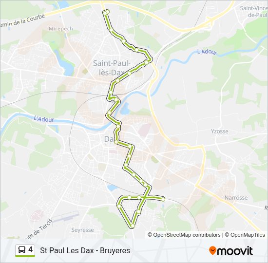 Plan de la ligne 4 de bus