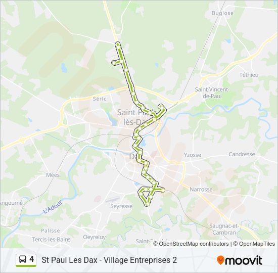 Plan de la ligne 4 de bus