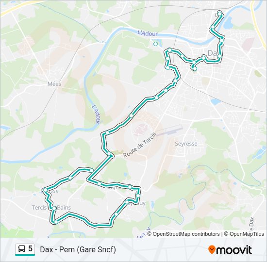 5 Bus Line Map