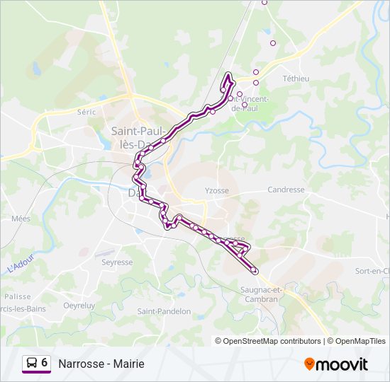 6 Bus Line Map