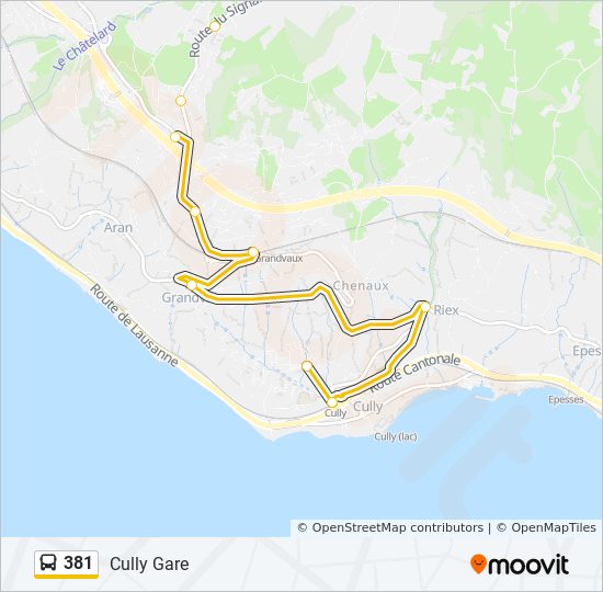 Bus 381 Route Map 381 Route: Schedules, Stops & Maps - Cully Gare (Updated)