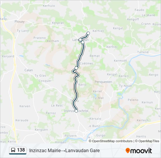 138 bus Line Map