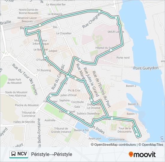 Mapa de NCV de autobús