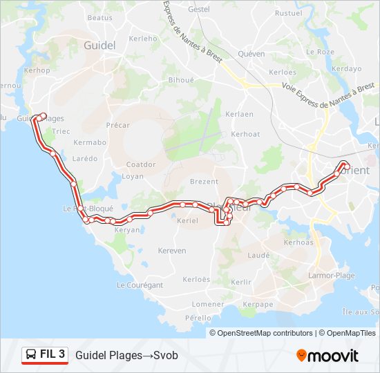 Mapa de FIL 3 de autobús