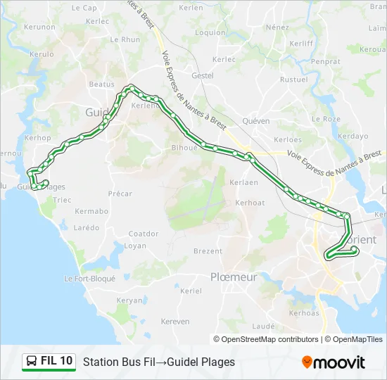 FIL 10 Bus Line Map
