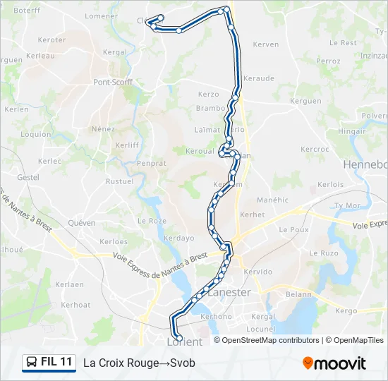 FIL 11 Bus Line Map