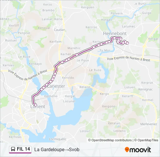 FIL 14 Bus Line Map