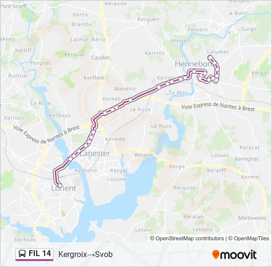FIL 14 Bus Line Map