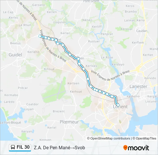 FIL 30 Bus Line Map