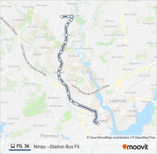 FIL 36 Bus Line Map