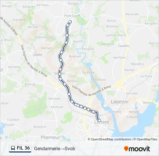 FIL 36 Bus Line Map