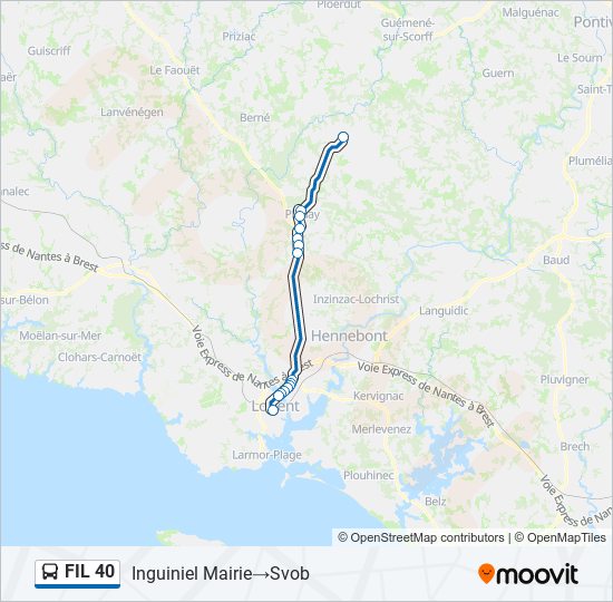 Plan de la ligne FIL 40 de bus