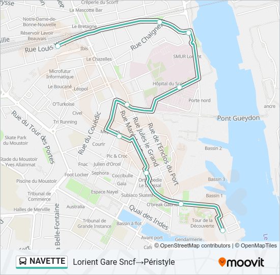 Plan de la ligne NAVETTE de bus