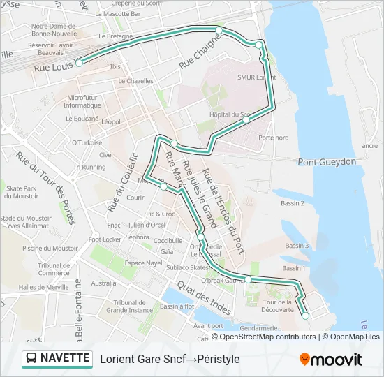Plan de la ligne NAVETTE de bus