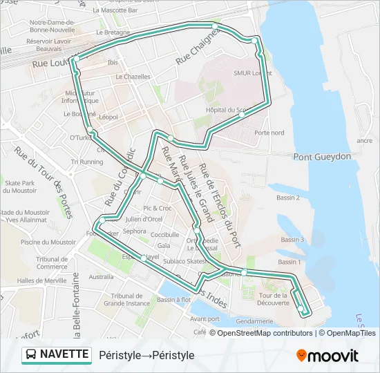 Plan de la ligne NAVETTE de bus