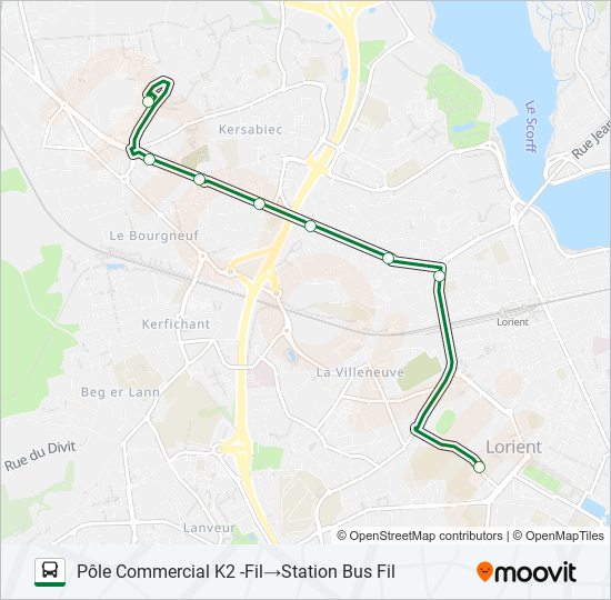 Plan de la ligne GRANDE PARADE de bus
