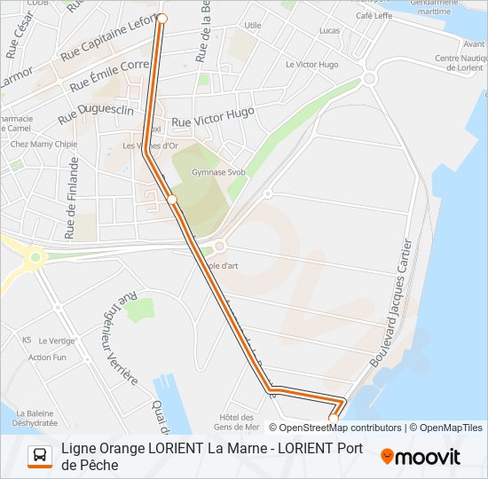 Plan de la ligne GRANDE PARADE de bus