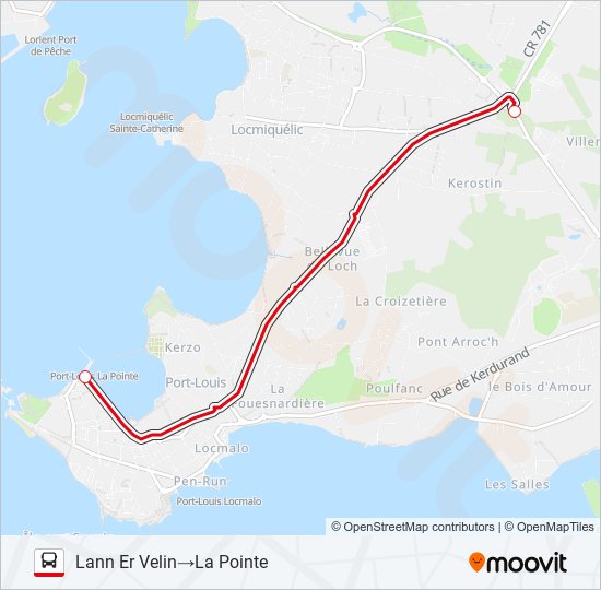Plan de la ligne GRANDE PARADE de bus