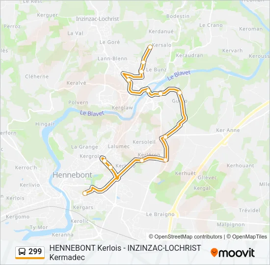 299 Bus Line Map