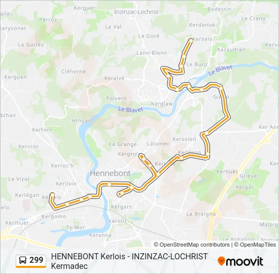 299 Bus Line Map
