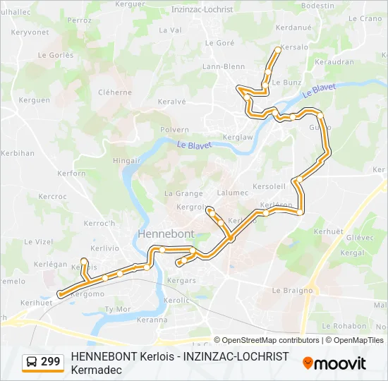 299 Bus Line Map